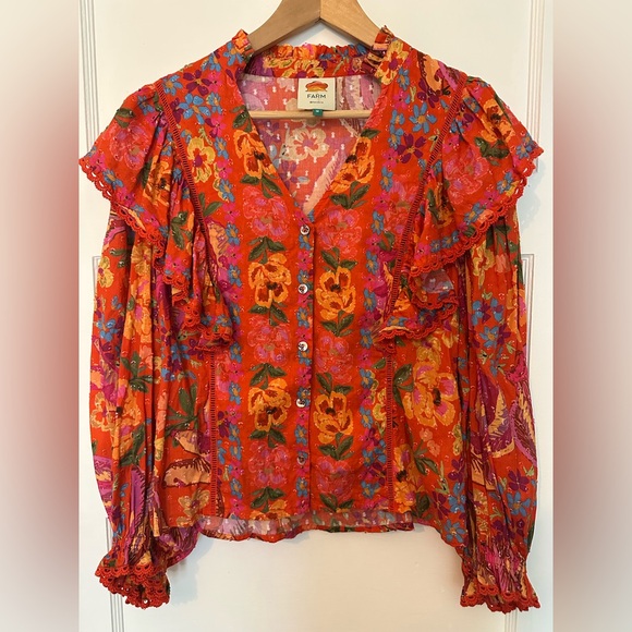 FARM Rio Red Spring Bananas Blouse - Picture 7 of 16